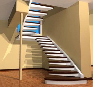 Дизайн лестницы в коттедже (48 фото)